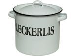 Dose AMBIENTE HAUS "Vorratsbehälter Leckerli aus Emaille", weiß, B:27cm H:22cm T:21cm, Emaille, Aufbewahrungsboxen, Vorratsdose