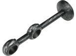 Gardinenstangenhalter LIEDECO "Doppelträger, Träger 2-läufig "Esperanca" für 16 mm Stangen" Gr. 1, silber (silberfarben, schwarz), H:3cm L:14,2cm, Gardinenstangenhalterungen, Träger, Wandhalter