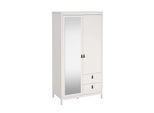 Drehtürenschrank HOME AFFAIRE "Madrid, Schrank, Kleiderschrank", weiß, B:102,3cm H:199cm T:58,4cm, FSC-zertifizierter Holzwerkstoff, Schränke, Drehtürenschrank, Skandinavisches Design, Wahlweise Leder- oder Metallgriffe, Spiegel