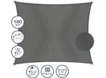 Sonnensegel WINDHAGER "Cannes, Rechteckiges Segel zur Beschattung von Terrasse, Balkon", grau (anthrazit), B:500cm T:500cm, Polyester, Sonnensegel, Sonnenschutz für den Garten, 4 x 5 m, anthrazit