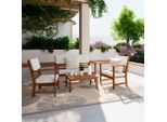 Gartenlounge Zypern Akaziefarben, 4-Teilig 120/80/60 cm
