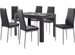 Essgruppe OTTO HOME "Brooklynn", grau (schieferfarben, schwarz), B:120cm, Sitzmöbel-Sets, Essgruppe, 4 Stühle mit einem pflegeleichten Kunstleder Bezug, 1 Tisch