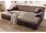 Ecksofa HOME AFFAIRE "BERGEN 267x178 cm, elegantes Design", braun (dunkelbraun, beige), B:267cm H:83cm T:178cm, MELROSE/Struktur (100% Polyester);MELROSE (100% Polyester);Microfaser PRIMABELLE (100% Polyester), Sofas, Ecksofa, whlw. mit Bettfunktion L-Form