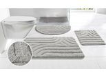 Badematte OTTO HOME "Sanremo Scandi, Badvorleger, Badezimmer Teppich, Duschvorleger" Gr. 1, grau, H:20mm, Polyester, Badematten, Badematte, Badteppich, Uni Farben, Hoch-Tief-Effekt, modernes Muster, Boho