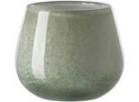 Tischvase FINK "MARLY", grün (hellgrün), H:11cm Ø:13,5cm, Glas, Vasen, Dekovase, Blumenvase, Windlicht, Vase aus Glas