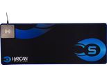 HYRICAN Mauspad "Striker Qi Mauspad ST-MP15 inkl. 10W QI-Charger Micro-USB", blau (blau, schwarz, weiß), B/H/L: 29,5cm x 0,4cm x 77cm, Mauspads, integriertes kabelloses Ladegerät