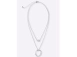 Collier HEINE, Damen, Gr. Metall, silberfarben, Halsketten Collier