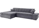 Ecksofa DOMO COLLECTION "MORIC Massiv - Belastbar bis 140 kgxSitz, 300x172 cm, XXL-Format", grau, B:300cm H:80cm T:172cm, Chenille (85% Polyester, 15% Acryl), Sofas, Ecksofa, L-Form, Chenilleoptik, grau