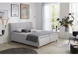 Polsterbett HAPO "Casino erhältlich in den Breiten 100, 160, 180 & 200cm", grau (hellgrau), Polyester, Höhe Liegefläche: 54, Bonnell-Federkernmatratze Gewicht bis: 75 kg H2 + H2, Betten, Polsterbett, in verschiedenen Matratzenqualitäten, Härtegraden und Farben verfügbar