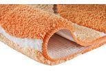 Badematte MEUSCH "Lara", karotte, H:20mm, Polyester, Badematten, Badematte, Wellen-Design mit flauschigen weißen Akzenten