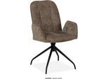 Esszimmerstuhl OMG DESIGN "Cooper", taupe, schwarz, taupe, B:58cm H:92cm T:63cm, Polyester, Stühle, Esszimmerstuhl, Drehstuhl mit auto-return, Armlehnenstuhl