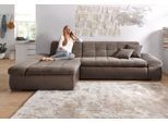 Ecksofa DOMO COLLECTION "MORIC 300x172 cm, XXL-Sofa mit viel Platz, L-Form, auch in Cord", braun (beige, braun), B:300cm H:80cm T:172cm, Kunstleder SOFTLUX / Struktur (90% Polyester/ 10% Polyacryl);Microfaser PRIMABELLE (100% Polyester)/ Struktur (90% Polyester/ 10% Polyacryl), Sofas, Ecksofa, wahlweise mit Bettfunktion und Armteilverstellung, beige-braun
