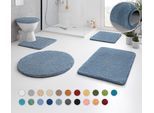 Badematte KLEINE WOLKE "RELAX", blau (stahlblau), H:30mm, Polyacryl, Badematten, Badematte, Badteppich, meliert, rechteckig, rund & als Set erhältlich