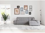 Ecksofa DOMO COLLECTION "MORIC 300x172 cm, XXL-Sofa mit viel Platz, L-Form, auch in Cord", grau (dunkelgrau), B:300cm H:80cm T:172cm, Kunstleder SOFTLUX / Struktur (90% Polyester/ 10% Polyacryl);Microfaser PRIMABELLE (100% Polyester)/ Struktur (90% Polyester/ 10% Polyacryl), Sofas, Ecksofa, wahlweise mit Bettfunktion und Armteilverstellung, dunkelgrau
