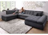 Wohnlandschaft DOMO COLLECTION "MORIC Massiv - Belastbar bis 140 kgxSitz, 353x216x80 cm, XXL", grau, B:353cm H:80cm T:216cm, Chenille (85% Polyester, 15% Acryl), Sofas, Wohnlandschaft, U-Form, inkl. Zierkissen