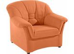 Sessel DOMO COLLECTION "ELVA elegante Rückensteppung", orange (terrakotta), B:99cm H:84cm T:82cm, Kunstleder SOFTLUX / Struktur ( 100% Polyester);Microfaser PRIMABELLE (100% Polyester);(geprägte) Luxus-Microfaser (100% Polyester), Sessel, Sessel, whlw. mit Federkern