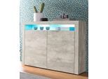 Highboard BORCHARDT MÖBEL "Santa Fé, Kommode mit moderner Rahmenoptik, Breite 107 cm", grau (beton, optik), B:107cm H:89cm T:35cm, Holzwerkstoff, Sideboards, Highboard, Breite 107 cm