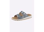 Pantolette FRANKEN-SCHUHE, Damen, Gr. 42, aqua, Lederimitat, Schuhe Pantolette