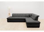Ecksofa DOMO COLLECTION "MORIC 273x216 cm, L-Form, auch in Cord", grau, B:273cm H:80cm T:216cm, 100% Polyester, Sofas, Ecksofa, wahlweise mit Bettfunktion und Armlehnenverstellung, auch in Cord