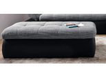Polsterhocker DOMO COLLECTION "MORIC 136x64 cm, praktisch und komfortabel", grau (schwarz, weiß, grau), B:136cm H:43cm T:64cm, Kunstleder SOFTLUX / Struktur (90% Polyester/ 10% Polyacryl);Microfaser PRIMABELLE / Struktur (90% Polyester/ 10% Polyacryl), Hocker, Polsterhocker, inklusive Stauraum