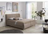 Polsterbett HAPO "Casino erhältlich in den Breiten 100, 160, 180 & 200cm", beige (hellbraun), Polyester, Höhe Liegefläche: 54, 7-Zonen-Tonnentaschen-Federkernmatratze Gewicht bis: 100 kg H3, Betten, Polsterbett, in verschiedenen Matratzenqualitäten, Härtegraden und Farben verfügbar