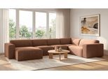 Wohnlandschaft OTTO HOME "Clayton Breite 371 cm, U-Form", braun (light braun), B:371cm H:70cm T:220cm, 100% Polyester, Sofas, Wohnlandschaft, in einem trendigen Cord-Bezug, verschiedene Kombinationen verfügbar