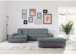 Ecksofa DOMO COLLECTION "MORIC 300x172 cm, XXL-Sofa mit viel Platz, L-Form, auch in Cord", grau (eisblau), B:300cm H:80cm T:172cm, Kunstleder SOFTLUX / Struktur (90% Polyester/ 10% Polyacryl);Microfaser PRIMABELLE (100% Polyester)/ Struktur (90% Polyester/ 10% Polyacryl), Sofas, Ecksofa, wahlweise mit Bettfunktion und Armteilverstellung, grau-eisblau
