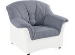 Sessel DOMO COLLECTION "ELVA elegante Rückensteppung", weiß (weiß, silber), B:99cm H:84cm T:82cm, Kunstleder SOFTLUX / Struktur ( 100% Polyester);Microfaser PRIMABELLE (100% Polyester);(geprägte) Luxus-Microfaser (100% Polyester), Sessel, Sessel, whlw. mit Federkern