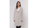 Longstrickjacke RINO & PELLE "CATENA", Damen, Gr. S (36), grau (stone), Feinstrick, Obermaterial: 68% Polyamid, 24% Polyester, 8% Viskose, unifarben, gerade knielang, V-Ausschnitt, leicht ausgefranste Kante, Strickjacken Longstrickjacke, mit Fransendetails und Knöpfen