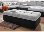 Polsterhocker DOMO COLLECTION "MORIC 136x64 cm, praktisch und komfortabel", silber (schwarz, silber), B:136cm H:43cm T:64cm, Kunstleder SOFTLUX / Struktur (90% Polyester/ 10% Polyacryl);Microfaser PRIMABELLE / Struktur (90% Polyester/ 10% Polyacryl), Hocker, Polsterhocker, inklusive Stauraum