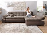 Ecksofa DOMO COLLECTION "MORIC 300x172 cm, XXL-Sofa mit viel Platz, L-Form, auch in Cord", braun (beige, braun), B:300cm H:80cm T:172cm, Kunstleder SOFTLUX / Struktur (90% Polyester/ 10% Polyacryl);Microfaser PRIMABELLE (100% Polyester)/ Struktur (90% Polyester/ 10% Polyacryl), Sofas, Ecksofa, wahlweise mit Bettfunktion und Armteilverstellung, beige-braun