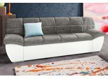 2-Sitzer DOMO COLLECTION "SPLASH Breite 211 cm, moderne Sitz- und Rückensteppung, komfortabel", grau (weiß, grau), B:211cm H:76cm T:96cm, Kunstleder SOFTLUX / Struktur (90% Polyester, 10% Polyacryl);Luxus-Microfaser (100% Polyester)/ Struktur (90% Polyester, 10% Polyacryl), Sofas, 2-Sitzer, flache Armlehnen zum Entspannen