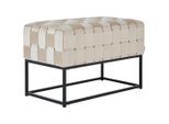 Xora Sitzbank , Schwarz, Beige , Metall, Textil , 71x47x41 cm , Esszimmer, Bänke, Sitzbänke