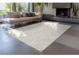 Teppich KAYOOM "Balance Flow 225", creme, B:160cm H:18mm L:230cm, Polyester, Teppiche, Teppich, Kurzflor, Hoch Tief, modernes Muster, Wohnzimmer