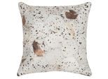 Dekokissen KAYOOM "Spark Pillow", beige (elfenbeinfarben, chromfarben), B:40cm L:60cm, Baumwolle, Leder, Dekokissen_Sitzkissen_Kissenhüllen
