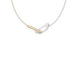 Kette mit Anhänger DIESEL "Schmuck Geschenk Edelstahl Halsschmuck Halskette D Logo", rosa (edelstahlfarben, gelbgoldfarben), Halsketten, Herren, Edelstahl, L: 45 B: 2mm, B:2mm