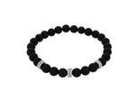 Armband AMOR, edelstahlfarben, schwarz, schwarz, Armbänder, Herren, 19cm, Edelstahl, Armband, mit Achat