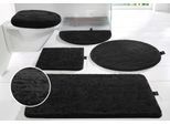 Badematte BRUNO BANANI "Lana, Badvorleger, Badezimmer Teppich" Gr. 7, schwarz, rund ( Ø 80cm), 1 Stk., Polyacryl, Badematten, Badematte, Badteppich, Badematten, unifarben, auch als 3 teiliges Set & rund