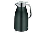 Alfi Isolierkanne Skyline, Grau, Metall, Uni, 1,0 L, doppelwandig, Ausgießer, lebensmittelecht, 100% dicht, Glaskolben, abnehmbarer Deckel, Schraubverschluss, hält warm, kalt, rostfrei, schadstofffrei, Kaffee & Tee, Kannen, Thermoskannen