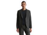 Sakko MARC O'POLO "aus hochwertigem Tech Flannel", Herren, Gr. 52, grau (dunkelgrau melange), Obermaterial: 34% Schurwolle, 31% Viskose, 31% Polyester, 4% Elasthan. Futter: 55% Polyester, 45% Viskose, unifarben, Sakkos Sakko