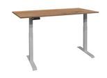 Schreibtisch MÄUSBACHER "Big System Office", silber (silber, stilring oak, silber, stirling oak), B:120cm, Tische, Schreibtisch, Breite 120 cm, elektrisch höhenverstellbar