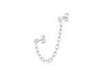 Paar Ohrstecker ELLI "Kette Piercing 925 Silber, mit Kristallen von Swarovski", silber, Ohrringe, Damen, onesize,mit Steinen, Silber 925 (Sterlingsilber)