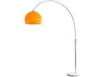 SALESFEVER Bogenlampe "Tammo", orange (orange, chromfarben, weiß), 1, Ø 40cm H: 181cm, 1 Stk., Leuchten, Höhenverstellbar und mit Dimmschalter, echter Marmorfuß, Bogenlampe