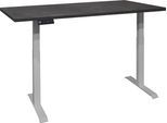 Schreibtisch MÄUSBACHER "Big System Office", silber (silber, schwarzstahl, silber, schwarzstahl), B:160cm, Tische, Schreibtisch, Breite 160 cm, elektrisch höhenverstellbar