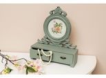 Bilderrahmen "Senja, grün", grün, B:30cm H:10cm T:37cm, MDF, MYFLAIR MÖBEL & ACCESSOIRES, Bilderrahmen, Bilderrahmen, mit 2 Schubladen, ideal auch als Schmuckkasten, Shabby Optik