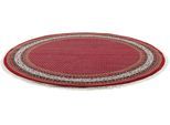Orientteppich OTTO HOME "Levin" Gr. 43, rot, H:12mm Ø:100cm, Wolle, Teppiche, Fransenteppich, handgeknüpft, mit Fransen, ideal im Wohnzimmer & Schlafzimmer