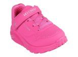 Lauflernschuh SKECHERS "UNO LITE", Baby, Gr. 24, pink, Lederimitat, Schuhe Lauflernschuh, Klettschuh mit Air-Cooled Memory Foam, Größenschablone zum Download
