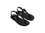 Sandale IPANEMA "IPANEMA CLASS URBANE SANDAL FEM", Damen, Gr. 38, schwarz, schwarz, gold, Synthetik, Schuhe Sandale, für Alltag, mit Gummilaufsohle, sportlicher Stil, ohne Verschluss
