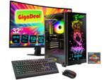 GAMEMAX Gaming-PC-Komplettsystem "GigaDeal Striker 2793 AMD Ryzen 5 7500F 16GB DDR5 1TB SSD RX 9070", Energieeffizienz: G, schwarz, Microsoft Windows 11 Home (64 Bit), 16 GB RAM 1.000 GB SSD, Computer_Komplettsysteme, Windows 11, DDR5 RAM + Gigabyte GS32QCA LED-Monitor Curved, 80 cm 32", Gaming-PC-Komplettsystem