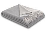 Wohndecke BIEDERLACK "Soft Impression im Doubleface-Look", silber (silber, stone), B:150cm L:200cm, Baumwolle, Kaschmir, Wohndecken, Wohndecke, Baumwolle-Kaschmir-Mix